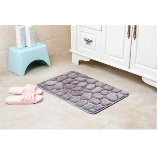 40*60CM Coral Fleece Bathroom Memory Foam Rug Kit Toilet Pattern Bath Non-slip Mats Floor Carpet Set Mattress for Bathroom Décor