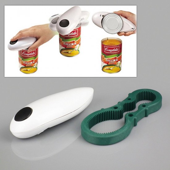 Mini Convenient One Touch Automatic Electric Can Tin Bottle Opener Hands Free Jar Can Tin Opener Safe