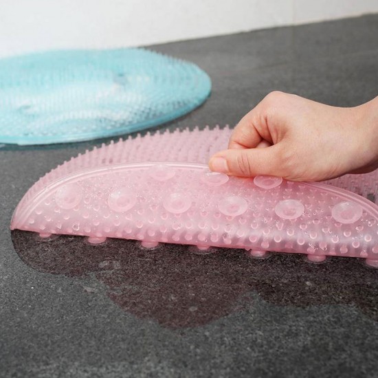 Non-slip Massage Bath Mats Silicone Pad Round PVC Bathroom Mat Foot Carpet Brush 