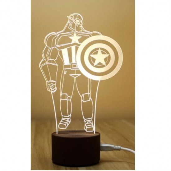 Marvel Captain America Model 3D Illusion LED Night Light
